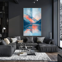 Abstract Geometric Mountain Landscape Artistic Poster PosterGoat