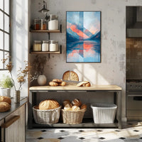 Abstract Geometric Mountain Landscape Artistic Poster PosterGoat