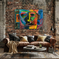 Abstract Human Face Cubism Art Print - Artistic Poster PosterGoat