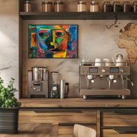 Abstract Human Face Cubism Art Print - Artistic Poster PosterGoat