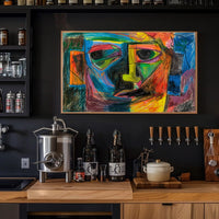 Abstract Human Face Cubism Art Print - Artistic Poster PosterGoat