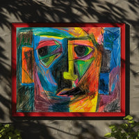 Abstract Human Face Cubism Art Print - Artistic Poster PosterGoat