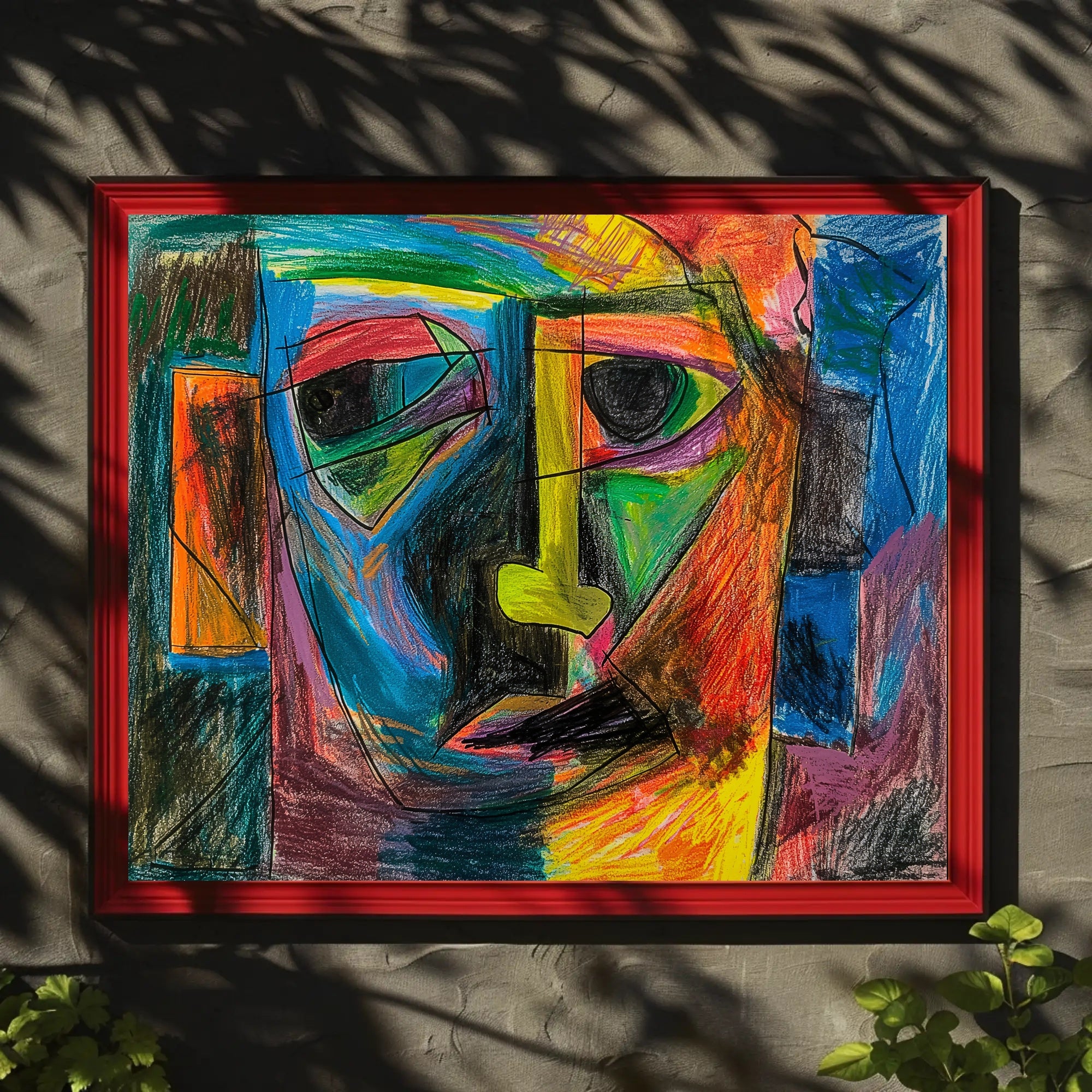 Abstract Human Face Cubism Art Print - Artistic Poster PosterGoat