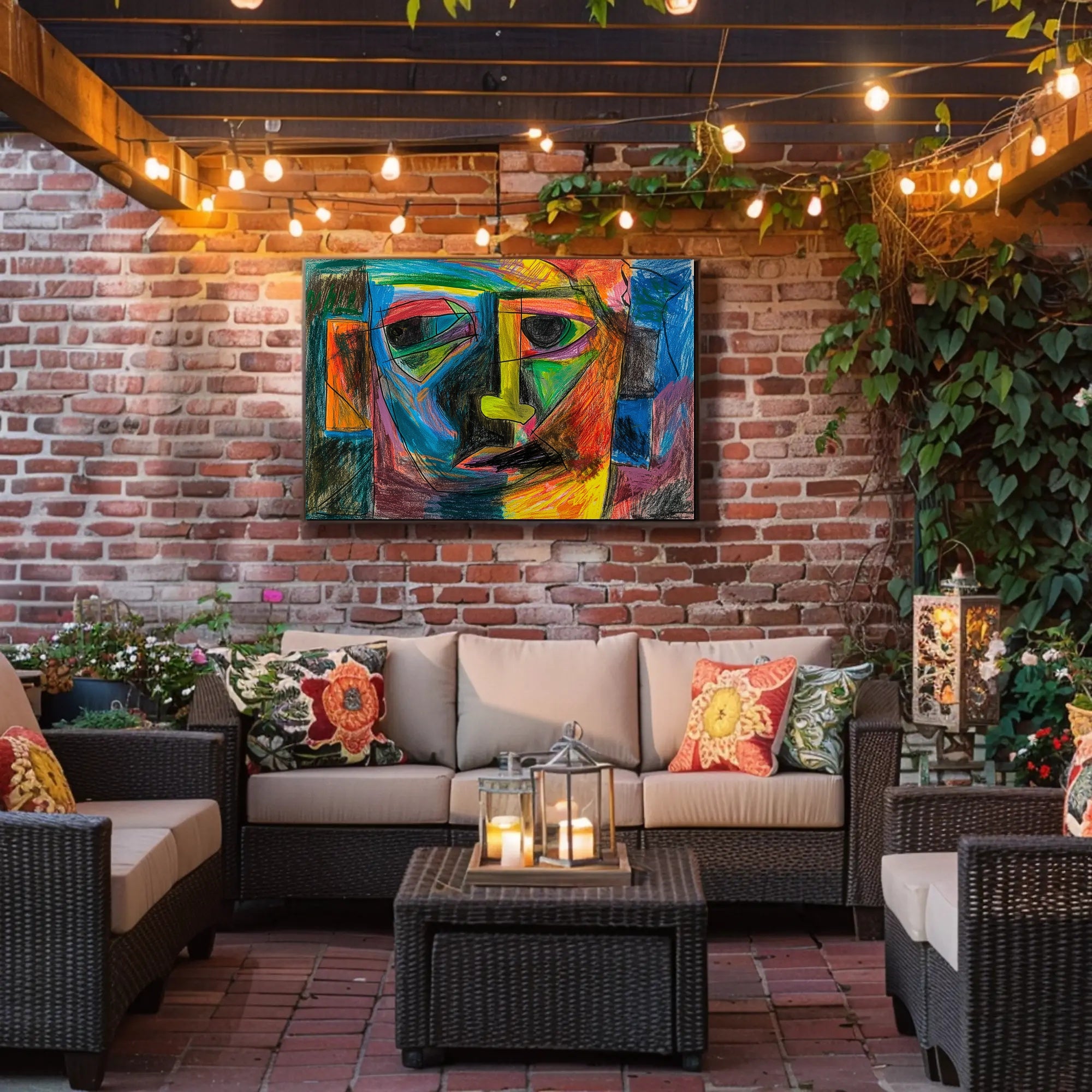 Abstract Human Face Cubism Art Print - Artistic Poster PosterGoat