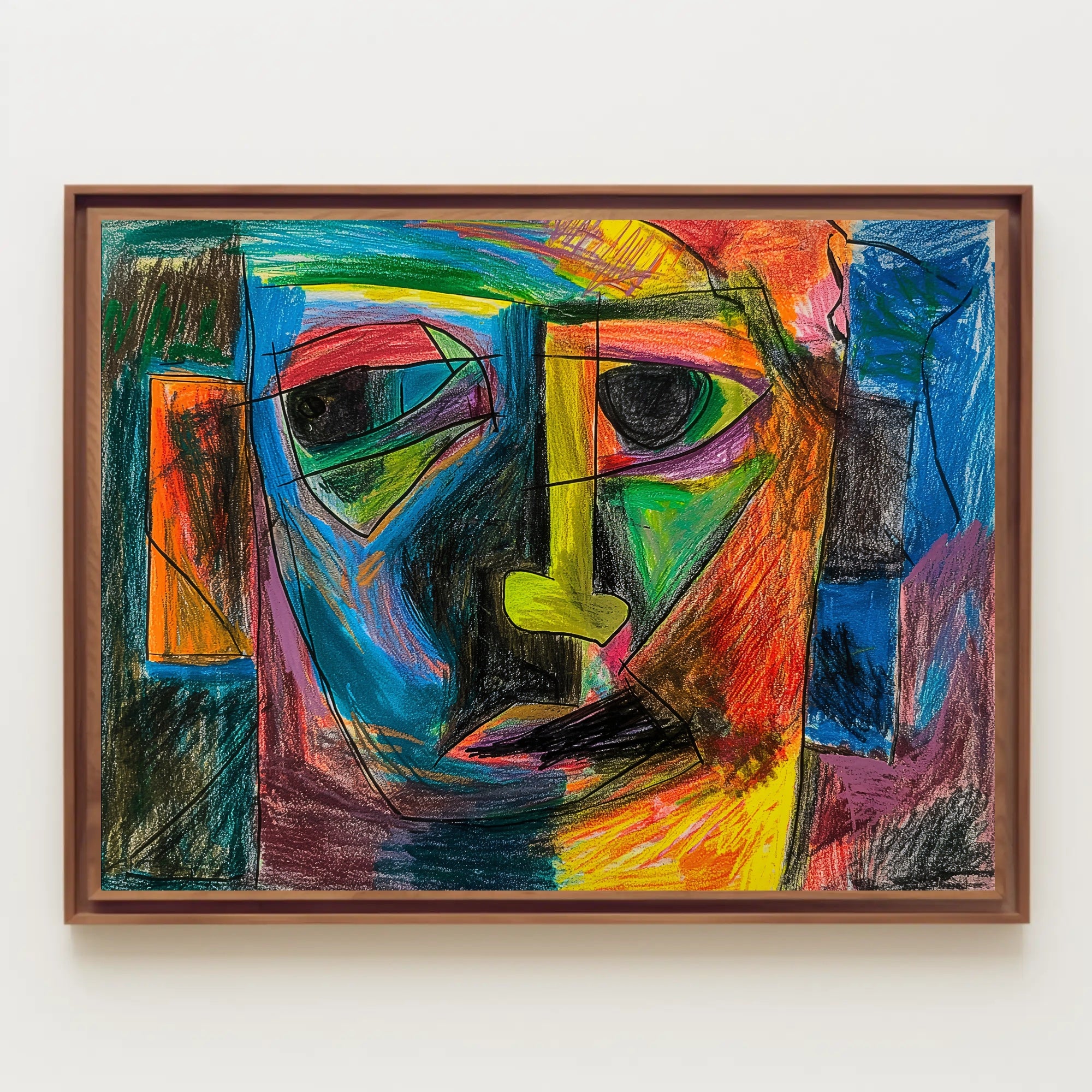 Abstract Human Face Cubism Art Print - Artistic Poster PosterGoat