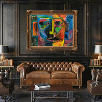 Abstract Human Face Cubism Art Print - Artistic Poster PosterGoat