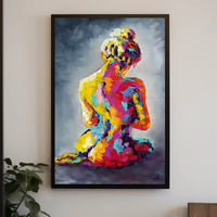 Abstract Human Form in Vibrant Colors - Artistic Poster PosterGoat