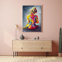 Abstract Human Form in Vibrant Colors - Artistic Poster PosterGoat