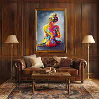 Abstract Human Form in Vibrant Colors - Artistic Poster PosterGoat