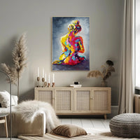 Abstract Human Form in Vibrant Colors - Artistic Poster PosterGoat