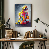 Abstract Human Form in Vibrant Colors - Artistic Poster PosterGoat