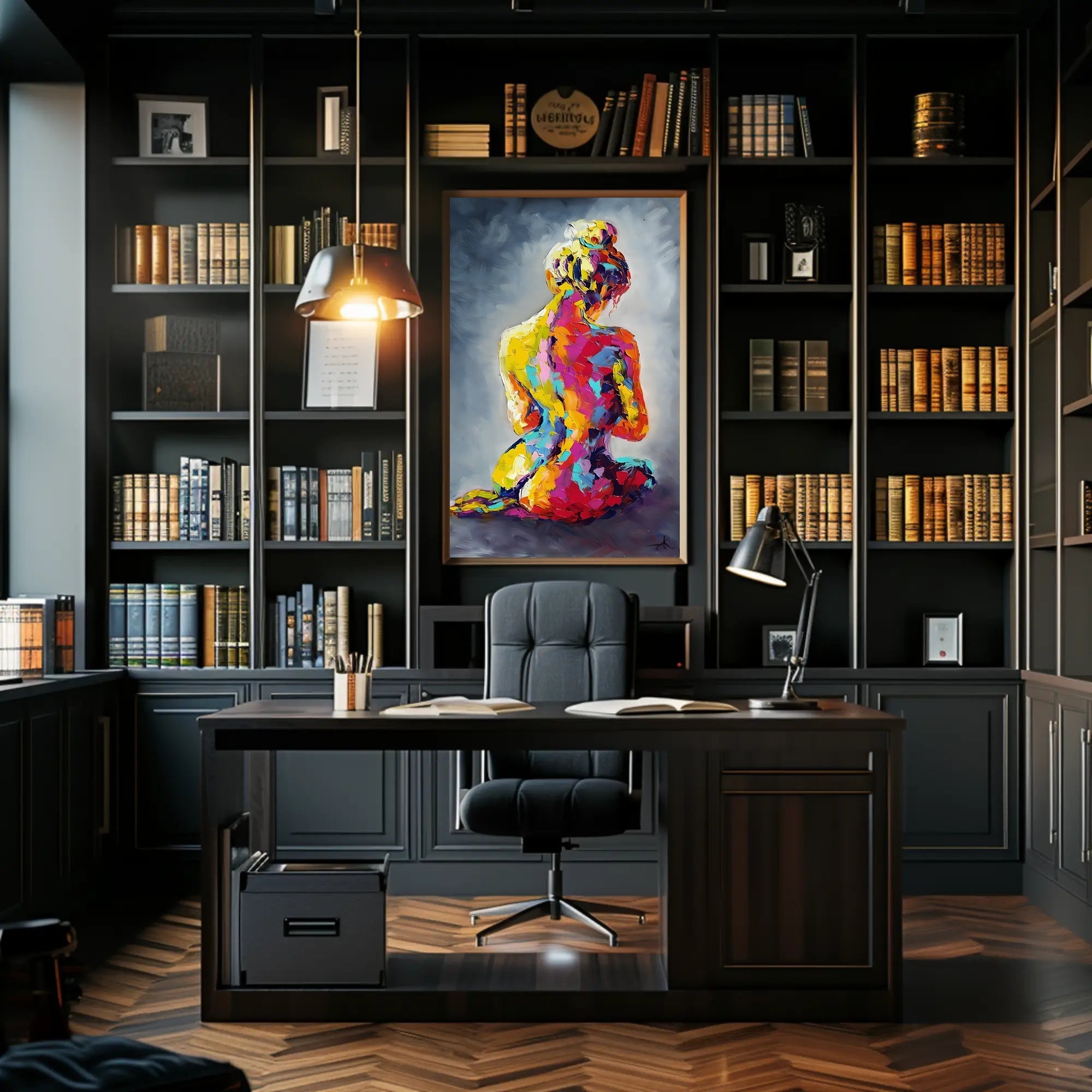 Abstract Human Form in Vibrant Colors - Artistic Poster PosterGoat