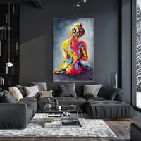 Abstract Human Form in Vibrant Colors - Artistic Poster PosterGoat