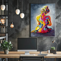Abstract Human Form in Vibrant Colors - Artistic Poster PosterGoat