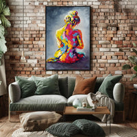 Abstract Human Form in Vibrant Colors - Artistic Poster PosterGoat