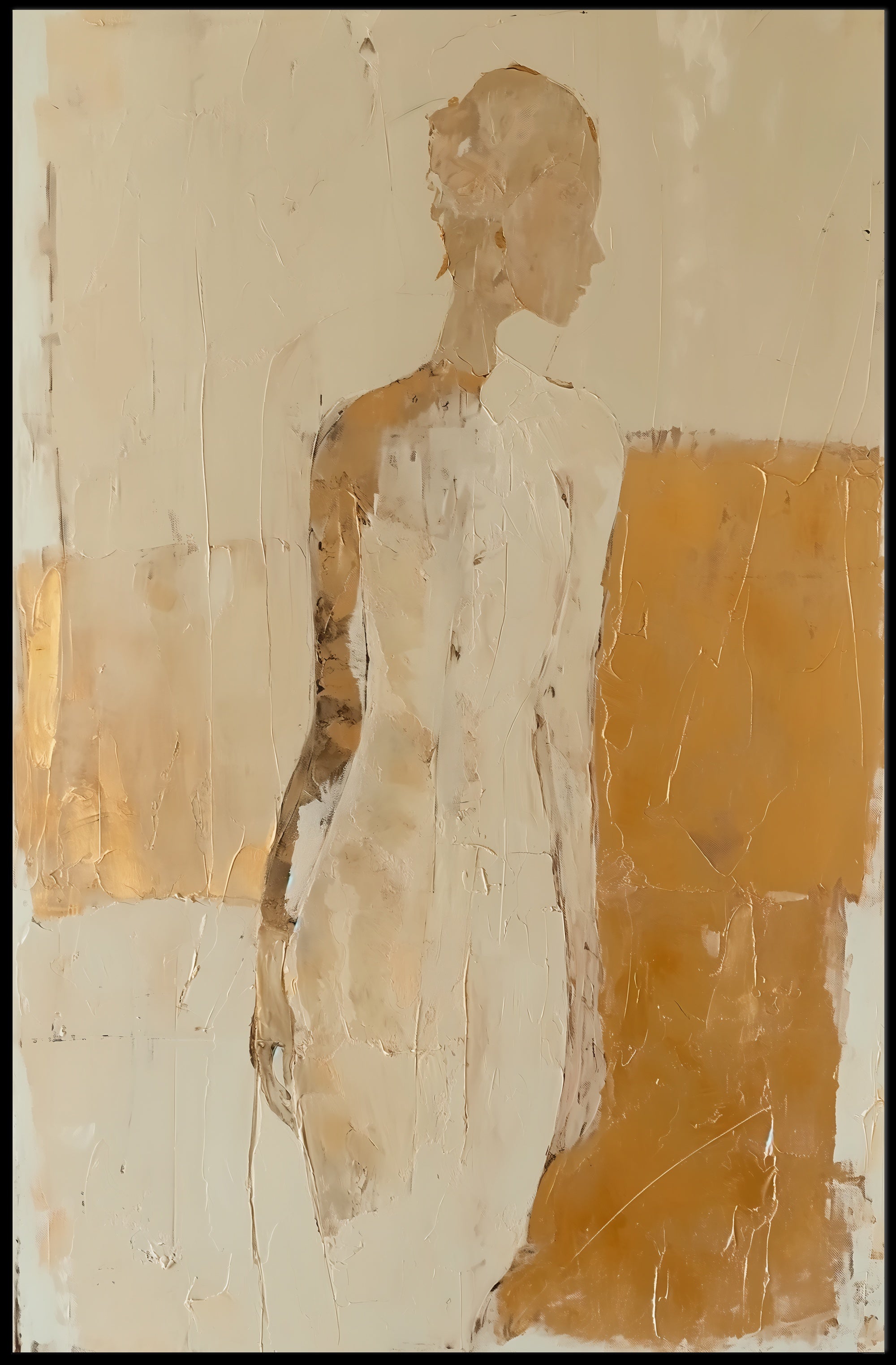 Abstract Human Silhouette in Earthy Tones Art Poster PosterGoat