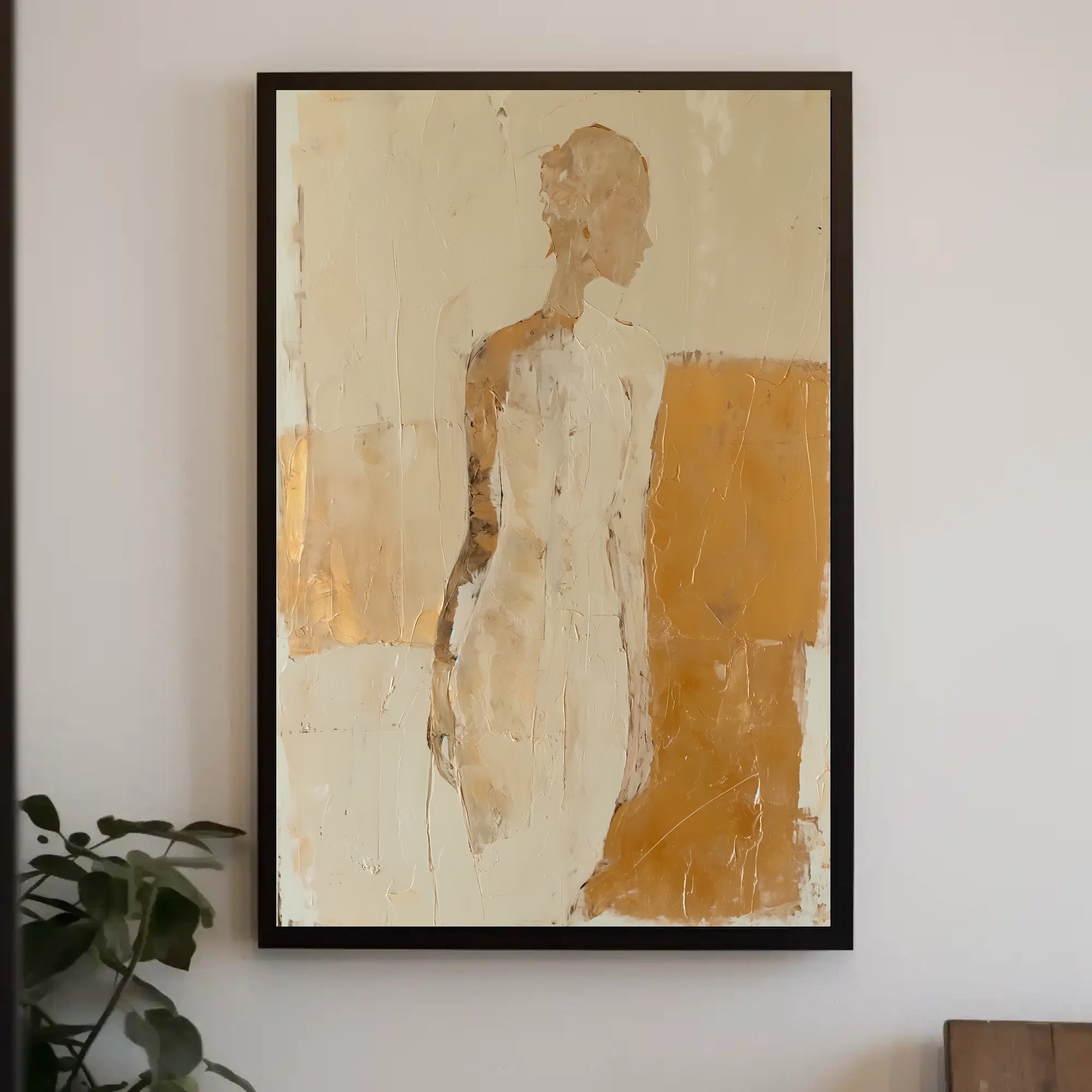 Abstract Human Silhouette in Earthy Tones Art Poster PosterGoat