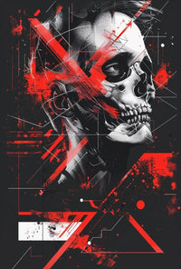 Abstract Human Skull Poster Wall Art for Modern Decor PosterGoat