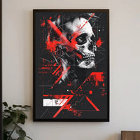 Abstract Human Skull Poster Wall Art for Modern Decor PosterGoat