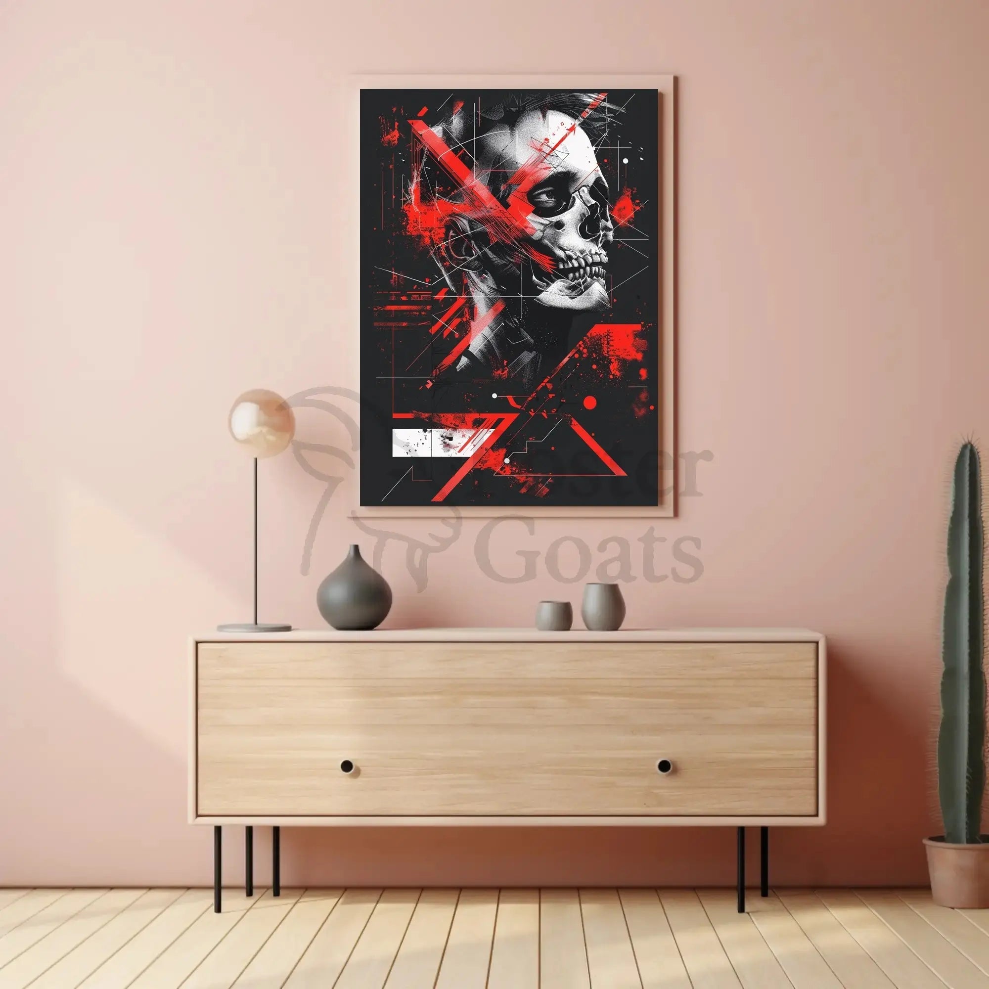 Abstract Human Skull Poster Wall Art for Modern Decor PosterGoat