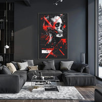 Abstract Human Skull Poster Wall Art for Modern Decor PosterGoat