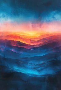 Abstract Landscape with Dramatic Warm and Cool Tones Poster PosterGoat