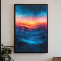 Abstract Landscape with Dramatic Warm and Cool Tones Poster PosterGoat