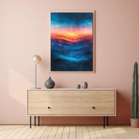Abstract Landscape with Dramatic Warm and Cool Tones Poster PosterGoat