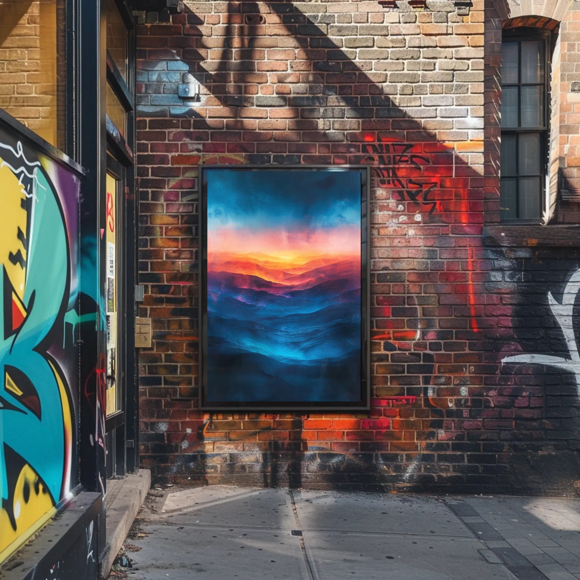 Abstract Landscape with Dramatic Warm and Cool Tones Poster PosterGoat