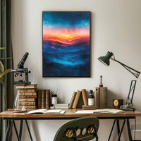 Abstract Landscape with Dramatic Warm and Cool Tones Poster PosterGoat