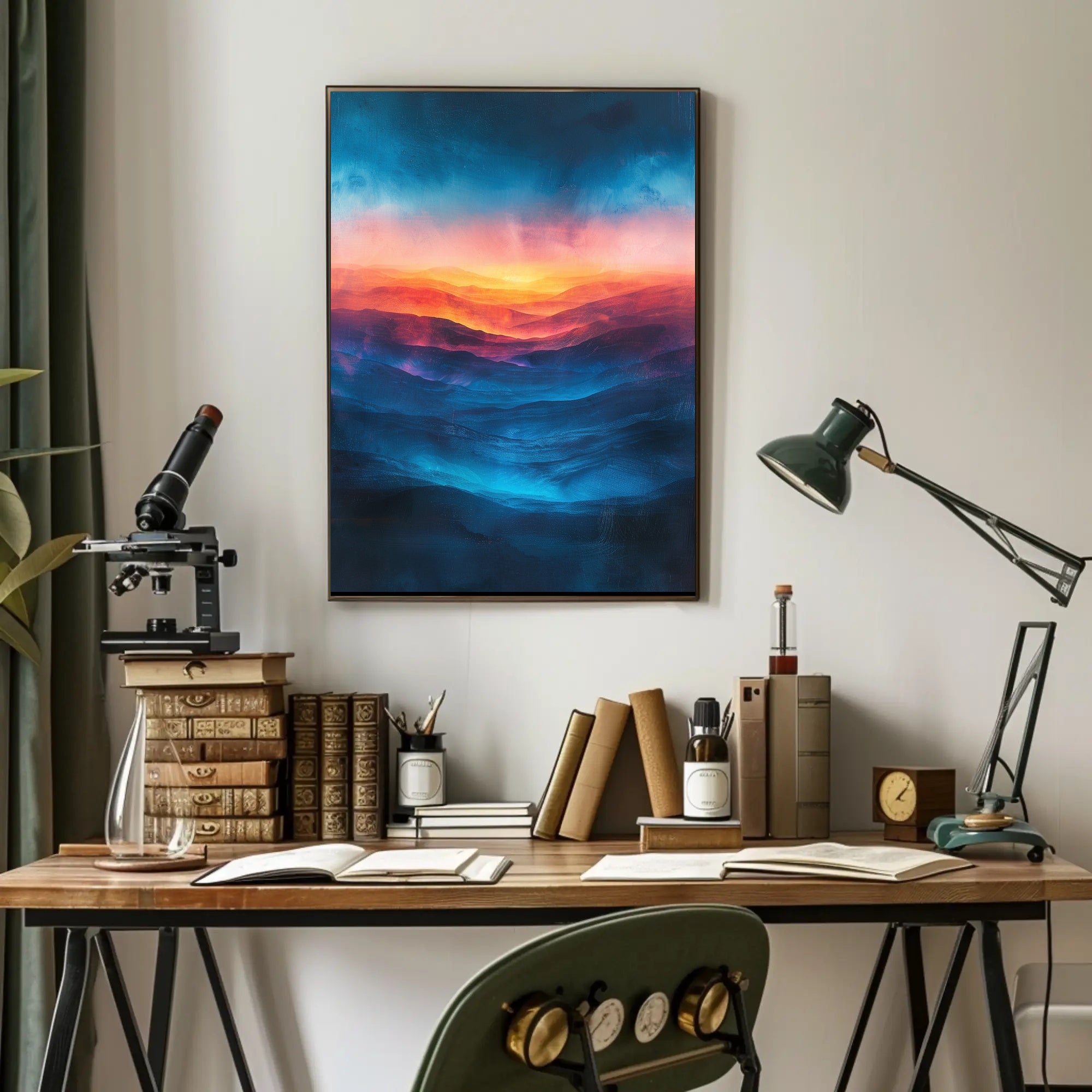 Abstract Landscape with Dramatic Warm and Cool Tones Poster PosterGoat