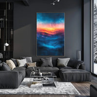 Abstract Landscape with Dramatic Warm and Cool Tones Poster PosterGoat