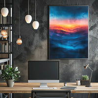 Abstract Landscape with Dramatic Warm and Cool Tones Poster PosterGoat