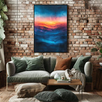 Abstract Landscape with Dramatic Warm and Cool Tones Poster PosterGoat