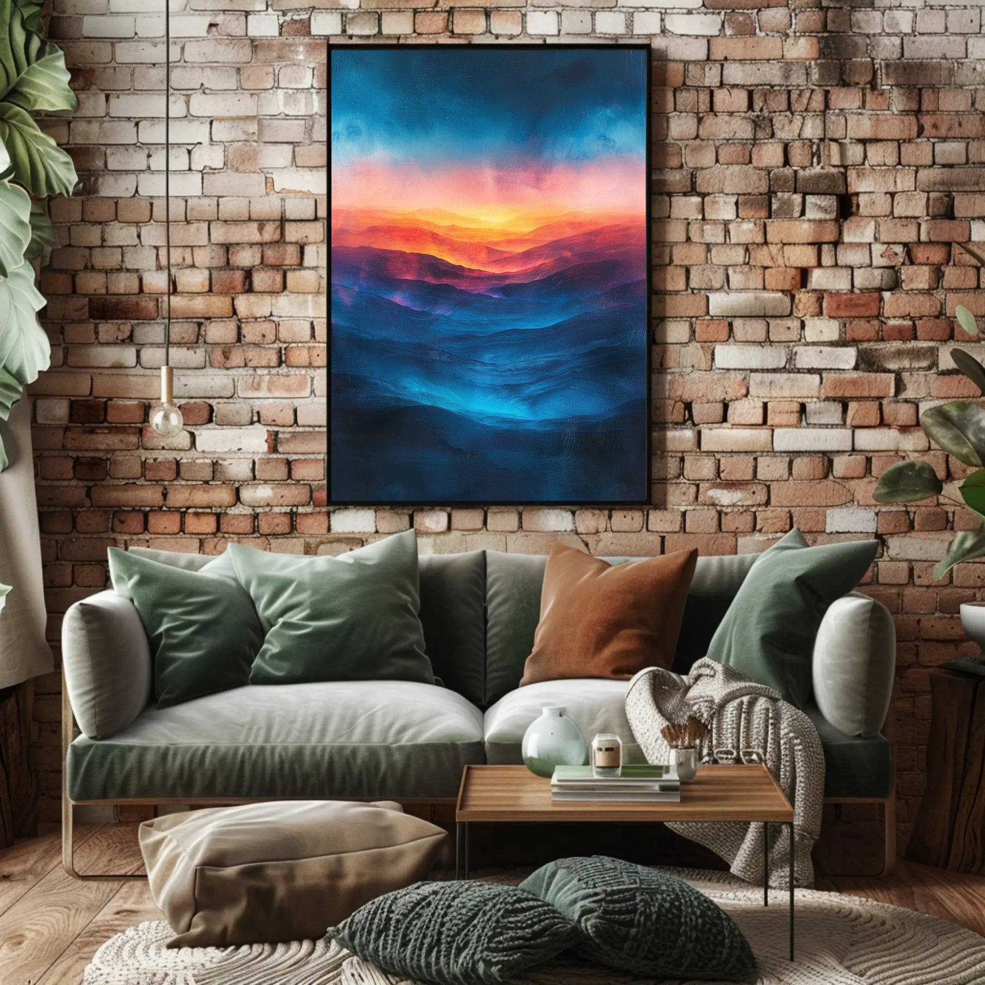 Abstract Landscape with Dramatic Warm and Cool Tones Poster PosterGoat