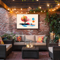 Abstract Leafless Tree with Colorful Sky Artistic Poster PosterGoat