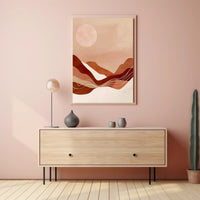 Abstract Minimalist Landscape: Serene Earth Tones Artistic Poster PosterGoat