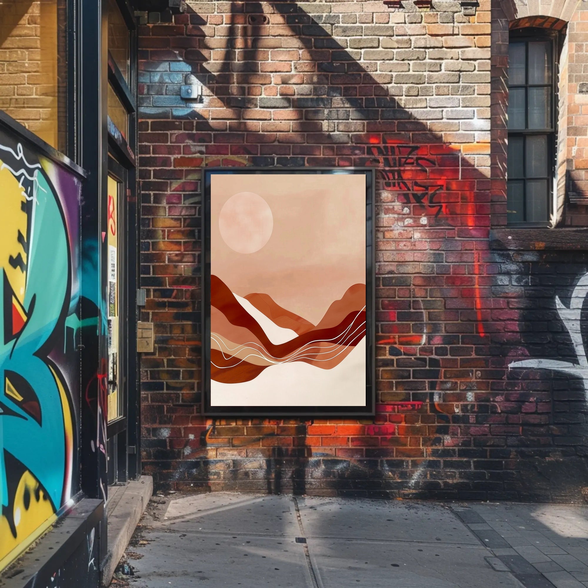 Abstract Minimalist Landscape: Serene Earth Tones Artistic Poster PosterGoat