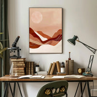 Abstract Minimalist Landscape: Serene Earth Tones Artistic Poster PosterGoat