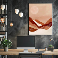 Abstract Minimalist Landscape: Serene Earth Tones Artistic Poster PosterGoat