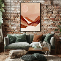 Abstract Minimalist Landscape: Serene Earth Tones Artistic Poster PosterGoat