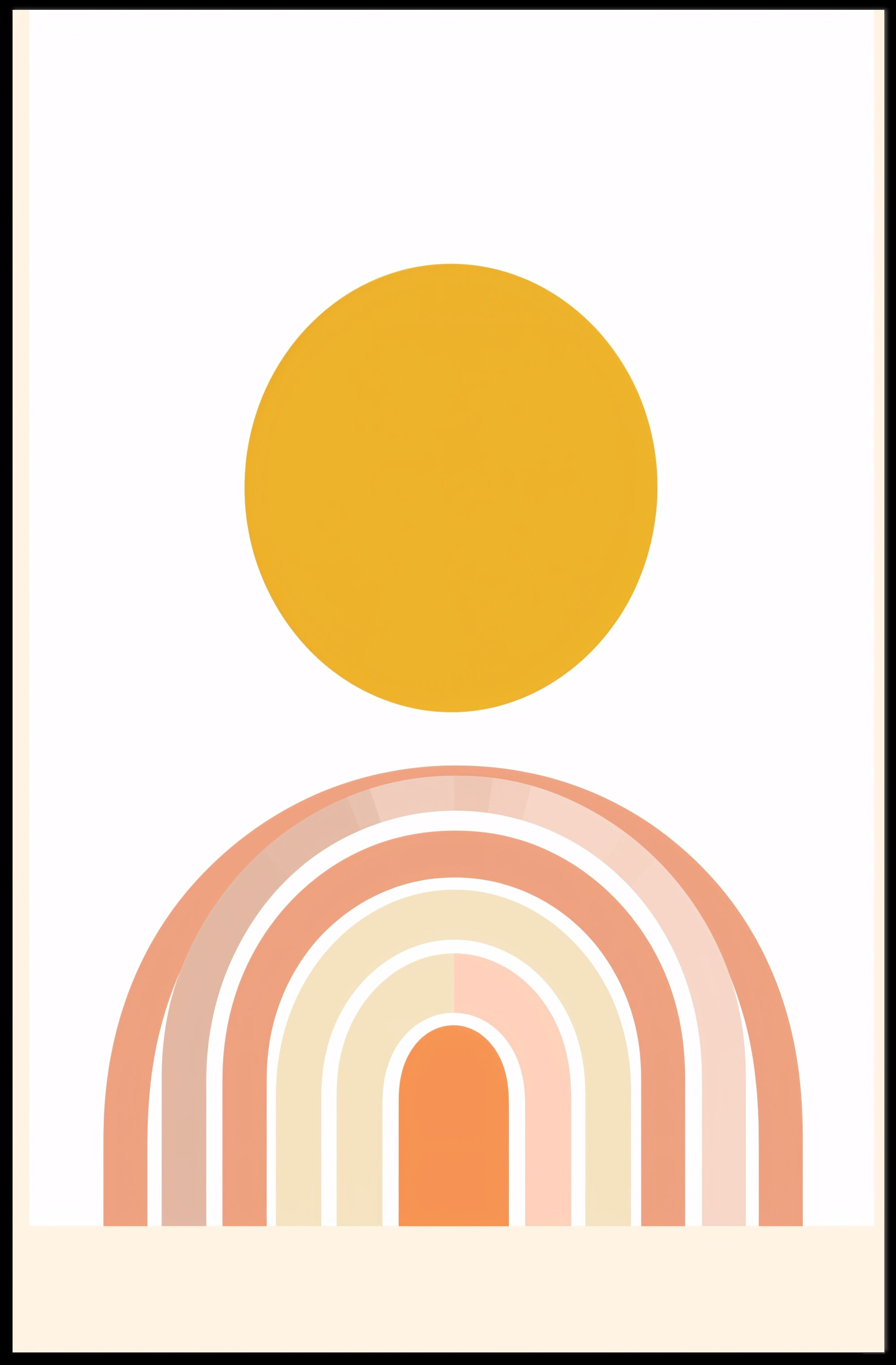 Abstract Minimalist Shapes Evoking Harmony and Renewal Poster PosterGoat