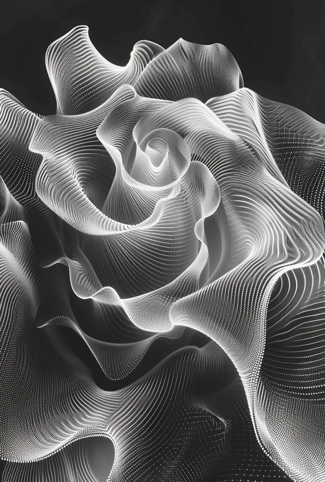 Abstract Monochrome Rose Art Print - Artistic Poster PosterGoat