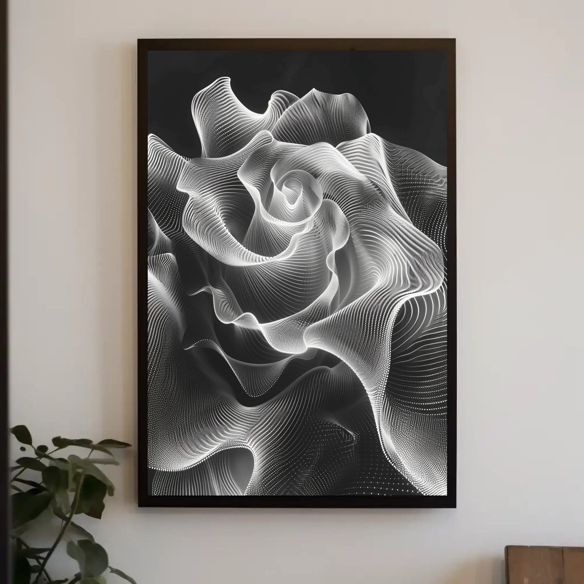 Abstract Monochrome Rose Art Print - Artistic Poster PosterGoat