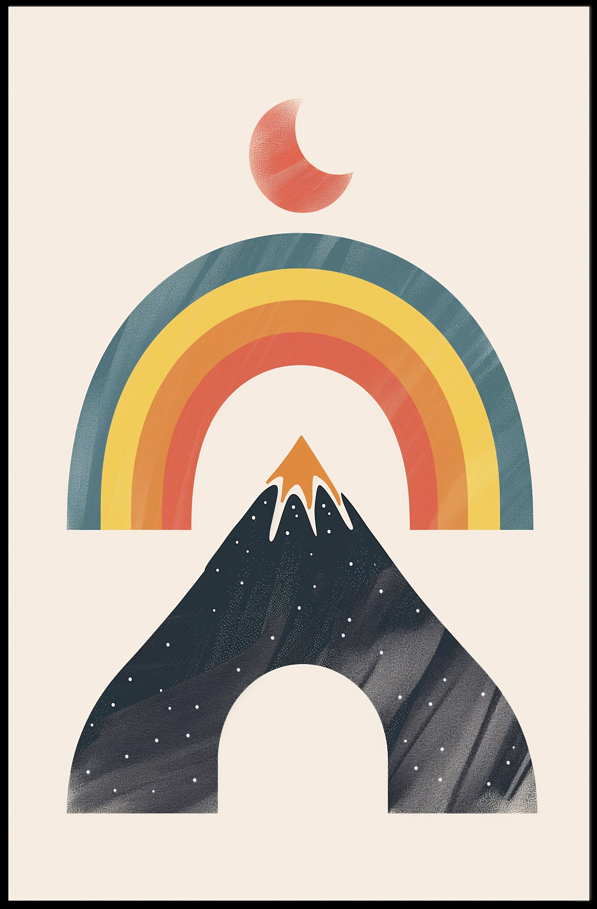 Abstract Rainbow Mountain Minimalism Art Print - Abstract or Artistic Poster PosterGoat