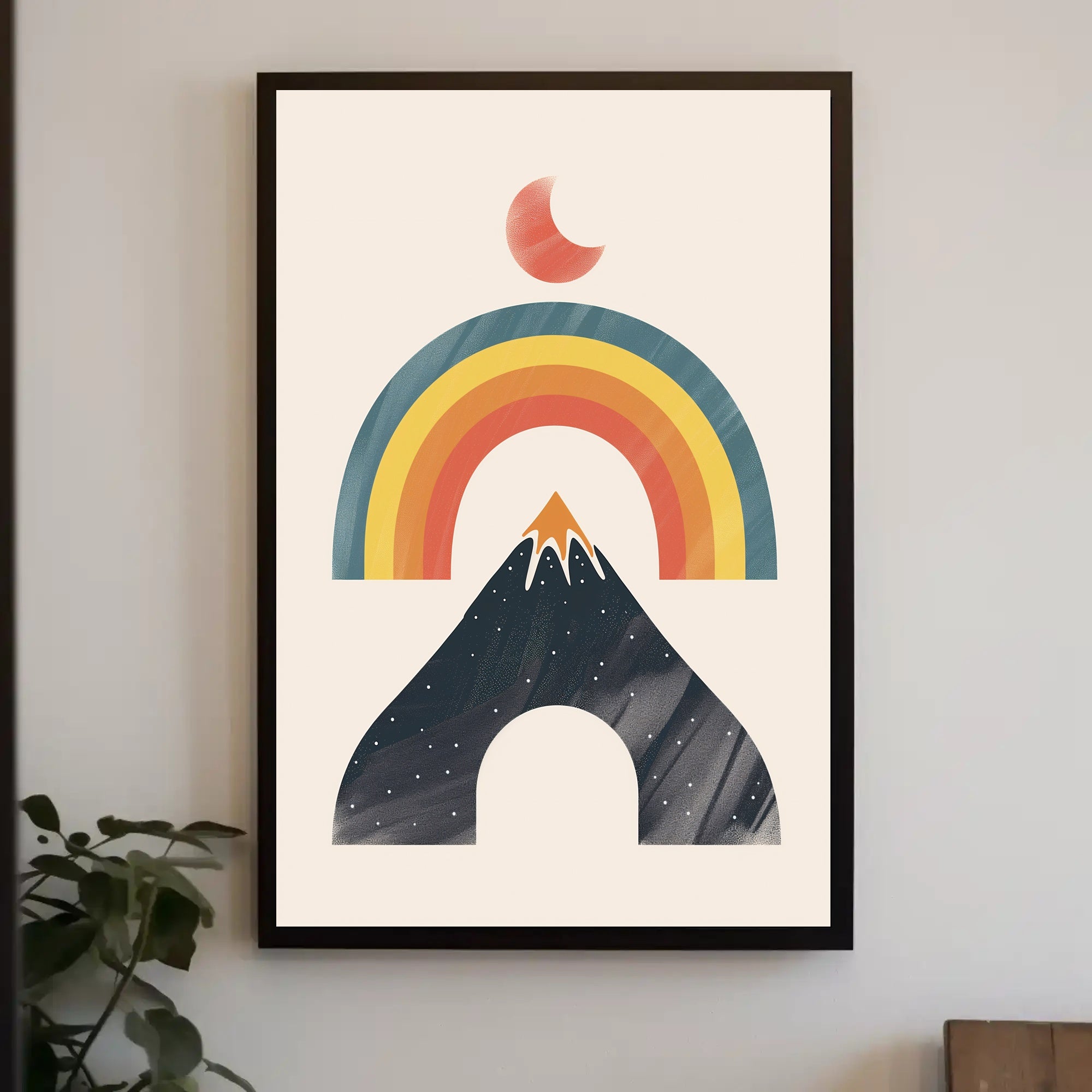 Abstract Rainbow Mountain Minimalism Art Print - Abstract or Artistic Poster PosterGoat