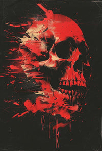 Abstract Skull Art Poster: Modern, Dramatic, and Intense Design PosterGoat