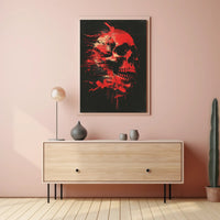 Abstract Skull Art Poster: Modern, Dramatic, and Intense Design PosterGoat