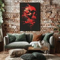 Abstract Skull Art Poster: Modern, Dramatic, and Intense Design PosterGoat