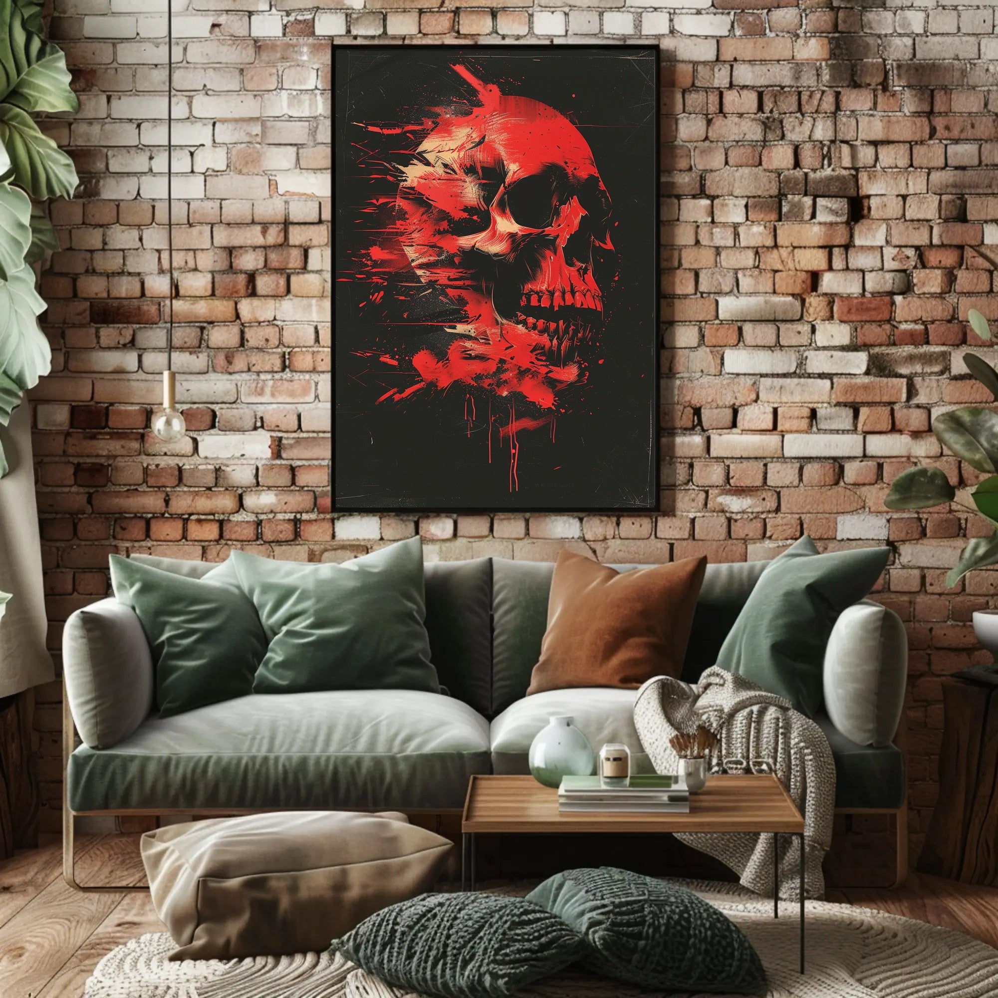 Abstract Skull Art Poster: Modern, Dramatic, and Intense Design PosterGoat